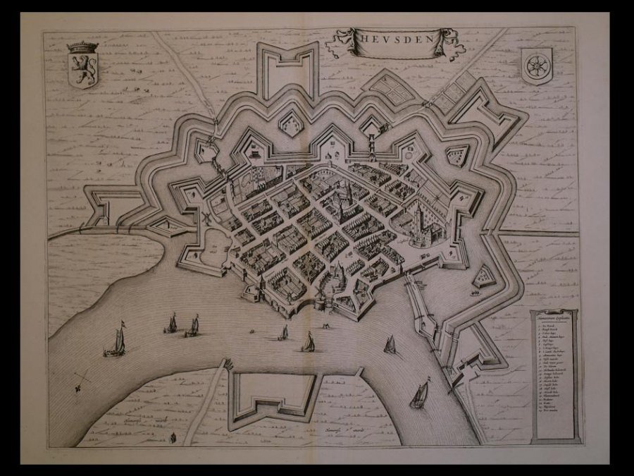 J. Blaeu - Stadsplattegrond Heusden 1649.