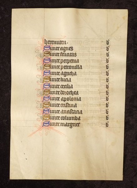  - 15th Century Dutch Manuscript leaf on Vellum
