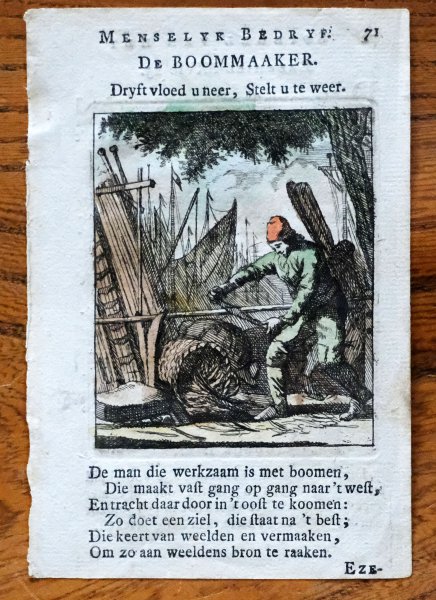 Jan Luiken - Menselyk Bedryf De Boommaker Copper engraving by Jan Luiken