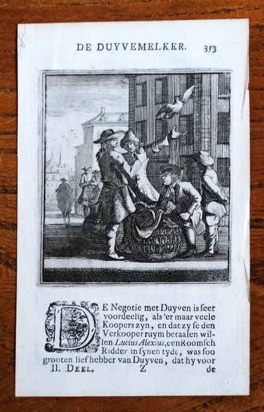 Jan Luiken - Menselyk Bedryf: De Duyvemelker, Copper engraving by Jan Luiken