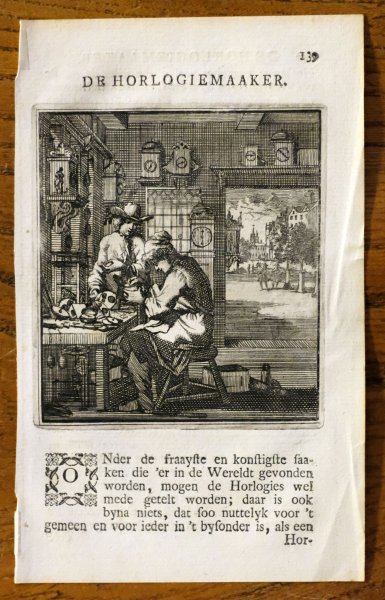Jan Luiken - Menselyk Bedryf: De Horlogiemaaker, Copper engraving by Jan Luiken