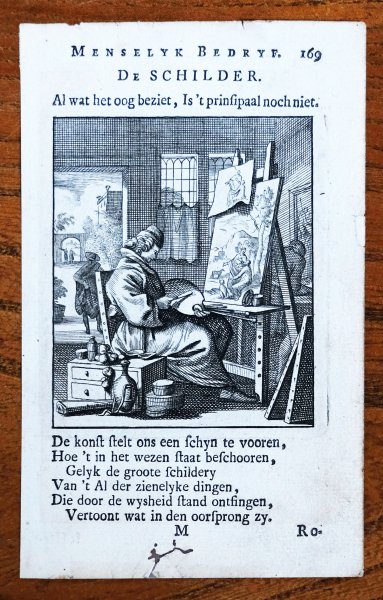 Jan Luiken - Menselyk Bedryf: De Schilder, Copper engraving by Jan Luiken