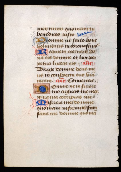  - 15th century manuscript leaf on Vellum (framed)