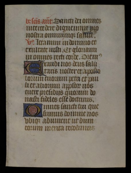  - Leaf from a Bruges Book of Hours, ca. 1440.