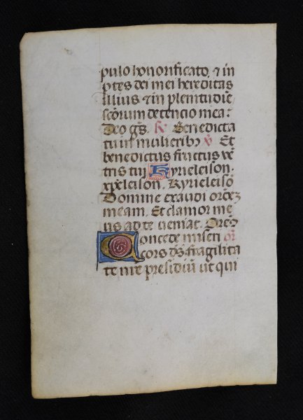  - Blad uit een getijdenboek. Handschrift op perkament. Brugge ca. 1450