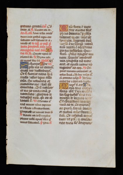  - Blad uit een vrevier. Handschrift op perkament Tours ca 1485