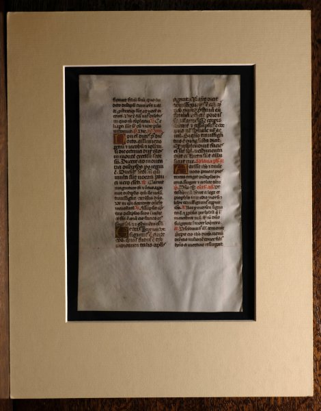  - Printed leaf on vellum book of Hours from the late 15th century