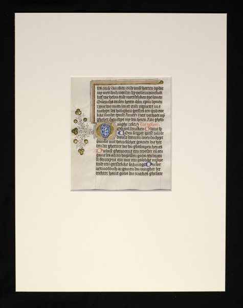  - 15th Century manuscript leaf Dutch on vellum