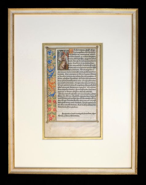  - Incunable leaf with miniature (framed)