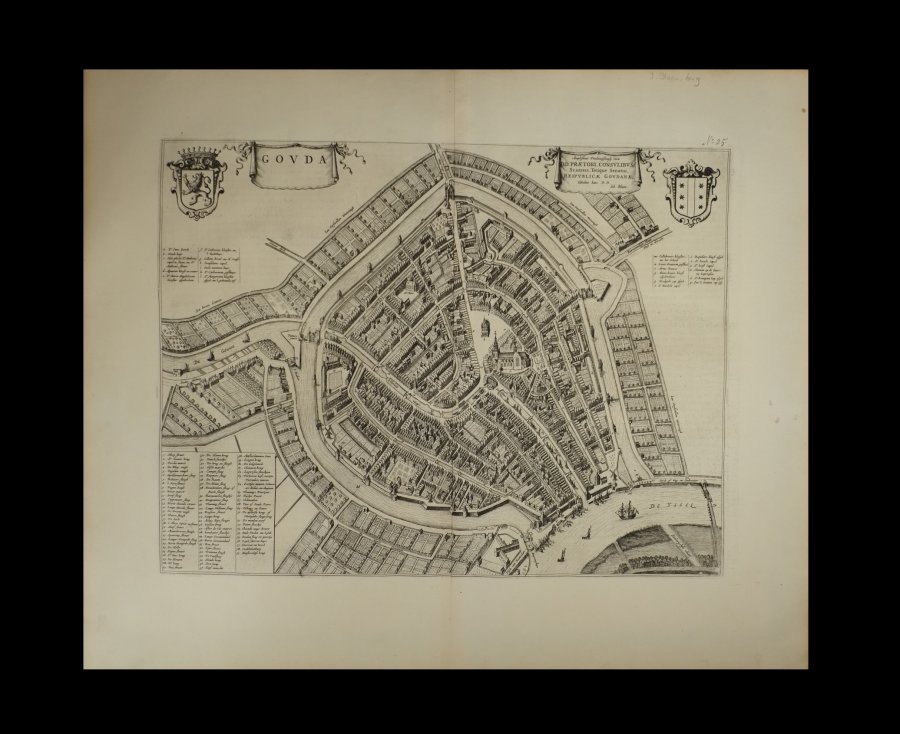 J. Blaeu - Stadsplattegrond van Gouda.